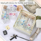 Mumufy 4 Pack Christian Gifts for Women Set Bible Verse 16oz Glass Tumblers with Straw, Inspirational Prayer Affirmation Cups, Religious & Spiritual Gift for Mom Wife Sister or Friends for Christmas