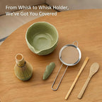 Matcha Whisk Set, 8 Pcs Matcha Kit with Ceramic Japanese Matcha Bowl & Accessories Kit for Traditional Tea Ceremony, Home Use & Gifts for Matcha Lovers (Green)