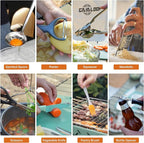 Portable Camping Cooking Utensils Set, Camp Kitchen Set with Organizer Bag, RV Essentials Outdoor Cooking Utensil Kit for Travel, Picnics, Camping, BBQs, Parties