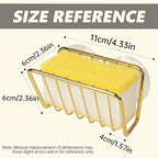 Kitchen Sink Suction Holder for Sponges,Soap,sink strainer, sink stopper.Food Graded Stainless Steel,No Drilling,Wall Mounted Soap Holder Soap Tray Bar Holder for Bathroom & Kitchen,Gold.