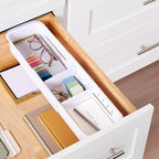 YouCopia DrawerFit Expandable Kitchen Drawer Organizer: Sliding Storage Tray for Utensils & Accessories in Deep Drawers, Expandable 15–23" wide, White Speckled BPA-free