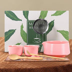 HELPLX Matcha Whisk Set, 10-Piece Japanese Matcha Kit with Bowl, Whisk & Holder, 2 Tea Cups, Bamboo Scoop, Spoon, Sifter, Scoop Rest & Tea Towel – Pink Matcha Tea Set for Ceremony or Daily Use