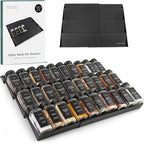Spice Drawer Organizer - Expandable Spice Rack for Drawer, Black Seasoning Organizer for Drawer Spice Organizer, Spice Organization Seasoning rack insert for Cabinet (Jars Not Included)