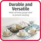 GoodCook Set of 2 Nonstick Steel 13" x 9" Cake Baking Pans with Covers,Gray,(Pack of 6)