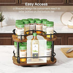 Spice Rack Organization for Cabinet - Height Adjustable Rotating Lazy Susan Organizer, Spice Organizer Fits Cabinets Wide＞ 11 inches, Clearance Height ＞10.5 inches