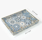 AGIOTA Boho Coffee Table Trays Serving Tray with Handles Large Tray for Ottoman Modern Decorative Tray for Living Room