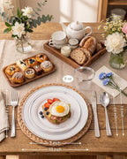bUCLA 300PCS Silver Disposable Plastic Dinnerware Set - 50 Guests White Silver Disposable Plates Include 50 Dinner Plates,50 Dessert Plates,50 Knives,50 Forks,50 Spoons,50 Cups for Party & Christmas