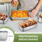 P&P CHEF Loaf Pan Set, 9 x 5 Inch Bread Pans, Stainless Steel Loaf Toast Baking Pans For Bread Meatloaf Lasagna Cake, Healthy & Non Toxic, Oven Safe& Easy Clean, (Silver, 24Pcs)