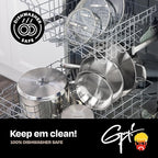 Guy Fieri's Flavortown 3.2-Quart Stainless Steel Sauce Pan with Tempered Glass Lid - Kitchen Cookware with Tri-Ply Base, Oven Safe to 500°F, Dishwasher Friendly, Works with Gas & Induction Cooktops