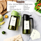 TrendPlain - Original 16oz/470ml Olive Oil Dispenser Bottle for Kitchen Gadgets and Air Fryer Accessories - Olive Oil Sprayer for Cooking w/Stickers - Black&Navy