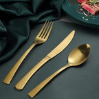 Bestdin 20-Piece Matte Gold Silverware Set, Premium Stainless Steel Flatware Set for 4, Spoons and Forks Set Includes Knife/Fork/Spoon, Nice Gifts for Thanksgiving&Chirstmas.