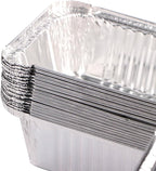 Webake Large Aluminum Foil Tin Pans 9 x 5 inch Disposable Aluminum Foil Take-out Containers 3 Lb Foil Bread Pan Loaf Pans Baking Pans For Cake Toast - Pack of 30 with Lids