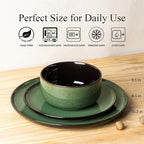 LERATIO Ceramic Dinnerware Sets for 4,Porcelain Plates and Bowls Sets,Handmade Reactive Glaze Dishes Set,Oven&Dishwasher & Microwave Safe,Service for 4