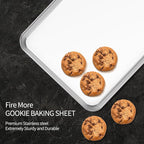 Premium Stainless Steel Baking Sheets, 2-Piece Set, Durable & Healthy Baking Trays, Ideal for Cookies, Roasting, Grilling in Oven(2 Pack, 20X14Inch)