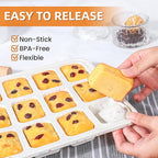 FUNBAKY Silicone Mini Loaf Pans with Metal Reinforced Frame,12-Cavity Nonstick Mini bread loaf pans for Baking Cornbread,Bread,Brownie,Cheesecake -2Pcs