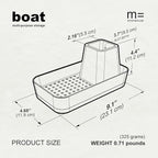 M= MINIMALSCULPT = Boat Multi-Purpose Storage, Sink Caddy, Utensil Holder, Desk Organizer, Toothbrush Holder, Make up Holder (White)