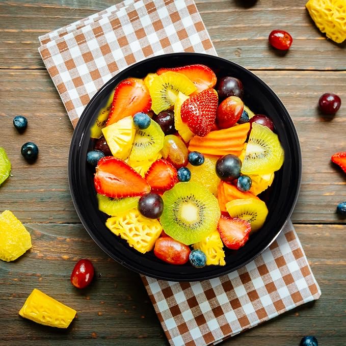 bUCLA 50Pack Black Plastic Bowls - 10oz Disposable Black Plastic Salsa/Serving Bowls - Ideal for Party & Graduation
