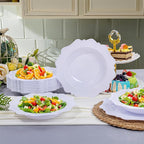 COLOSUS 60 Pack White Plastic Bowls, 12 oz Disposable Soup Bowls, Premium Plastic Dinner Bowls,Heavy-duty Dessert Salad Bowl for Party, Wedding, Dinner, and Catering