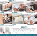 TAILI Sponge Holder for Kitchen Sink with Strong Suction Cup, Rustproof Aluminum Sink Caddy for Sponges, Removable Sponge Holder, Dish Brush for Scraper - White, 5.1" x 2.3"