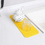 MicoYang Silicone Dish Drying Mat for Multiple Usage,Easy clean,Eco-friendly,Heat-resistant Silicone Mat for Kitchen Counter,Sink,Bar,Bottle,or Cup Yellow M 17 inches x 6 inches