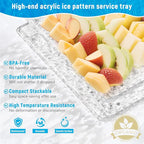 GLITCHCORE 4-Pack 11 * 7.8" Acrylic Tray Serving Platter for Party Trays for Serving Food,Fruit Plastic Serving Trays,Suitable for Home Kitchen and Outdoor Dessert, Cake, and Cookie Plating.