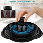 Mini Dish Brush for Cleaning Chicken Shredder, Palm Brush Dish Scrubber with Ergonomic Grip, Kitchen Brush for Washing Dishes, Pans, Pots, Sink (4, Black)