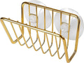 Kitchen Sink Suction Holder for Sponges,Soap,sink strainer, sink stopper.Food Graded Stainless Steel,No Drilling,Wall Mounted Soap Holder Soap Tray Bar Holder for Bathroom & Kitchen,Gold.