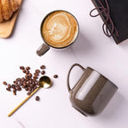 LERATIO 12OZ Ceramic Coffee Mugs Set of 6, Large Porcelain Coffee Cups With Large Handle For Latte,Cappuccino,Milk,Cocoa,|Dishwasher&Microwave Safe Mug Sets,Ideal for Man,Woman,Dad, Mom-Coffee