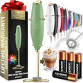 Zulay Kitchen Powerful Milk Frother Wand With 4 AA Duracell Batteries - Ultra Fast Handheld Drink Mixer - Electric Whisk Foam Maker for Coffee, Lattes, Cappuccino, Matcha & Creamer