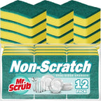 Mr. Scrub Sponges Kitchen Scrub Dish Sponge Scouring Pad, 12 Pack Cleaning Brush Scrubber Supplies for Soap, Dishwashing Dinnerware Sets Pan Pot Towels Cloth Rags Holder Glass Dishwasher Sink Bathroom