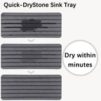 NiuYichee 2 PCS Water Absorbent diatomite Coasters, 9.5" x 4" Water Absorbing Stone Tray for Sink, Stone Drying mat for Kitchen Counter, Stone soap Tray Used for Hand Soaps & toiletries & Plants