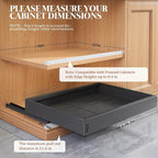 4 Pack Expandable Pull Out Cabinet Organizer 21"Deep With Raising Pad for Framed Cabinets,Upgrade 3 Slide Rails Slide Out Drawers,No Drill Roll Out Shelves,Adjustable Width 15.1"-26.3" Black