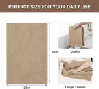 Homaxy 100% Cotton Waffle Weave Kitchen Dish Towels, Ultra Soft Absorbent Quick Drying Cleaning Towel, 20x28 Inches, 4-Pack, Tan