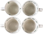 Ceramic Mugs 11 oz Set of 4, Unique Luxurious Stoneware Cups for Coffee Milk Latte Cappuccino Tea, Office Home Kitchen Use, Dishwasher Microwave Freezer Safe, Mixed Green