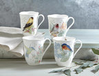 Lenox Coffee Mug Set, Butterfly Meadow Flutter 4-Piece Mugs, Service For 4, 12 Ounce Mug, Chip Resistant White Porcelain, Microwave And Dishwasher Safe, Ceramic Mugs, Coffee Cups (Assorted, 4 Piece)