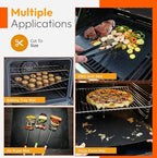 Oven Liners for Bottom of Oven - Thick Heavy Duty 17” x 25” 2 Pack Non-Stick Reusable Mats - BPA & PFOA Free Protector for Electric, Gas, Microwave & BBQ Grill Liner - Easy Clean & Heat Resistant
