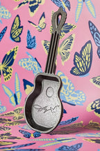 Lodge 4.5 Inch Dolly Parton Mini Rockstar Cast Iron Guitar Skillet - Hand Wash Only Collector’s Piece - Cast Iron Skillet for Single Serve or Decorative Use