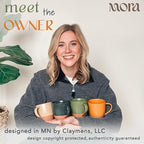 Mora Ceramic Artisan Matte Large Latte Mug Set of 4, 16oz - Microwavable, Porcelain Coffee Cups With Big Handle - Modern, Boho, Unique Style For Any Kitchen. Microwave Safe Stoneware - Safari Colors