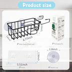Sponge Holder with Dish Cloth Hanger for Kitchen Sink, In-sink Caddy Organizer with Suction Cups & Adhesive Strips, Rustproof Sponge Rack for Soap, Brush, Scrubber - Black（3 Pack）