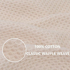 Homaxy 100% Cotton Waffle Weave Kitchen Dish Cloths, Ultra Soft Absorbent Quick Drying Dish Towels, 12 x 12 Inches, 8-Pack, Beige