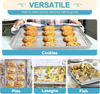 TeamFar Baking Sheet with Rack Set (3 Pans + 3 Racks), 17.6/16/12.5 Inch Stainless Steel Cookie Sheets Baking Pans Trays and Cooling Racks for Cooking Roasting, Non-Toxic & Heavy Duty, Dishwasher Safe