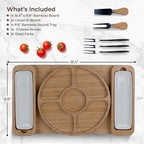 Charcuterie Boards - Large Bamboo Cheese Board Gift Set with Serving Tray, Knives & Bowls for Meat, Cheese & Crackers - House Warming Gifts New Home, Wedding Gift for Couple, Birthday Gifts for Women