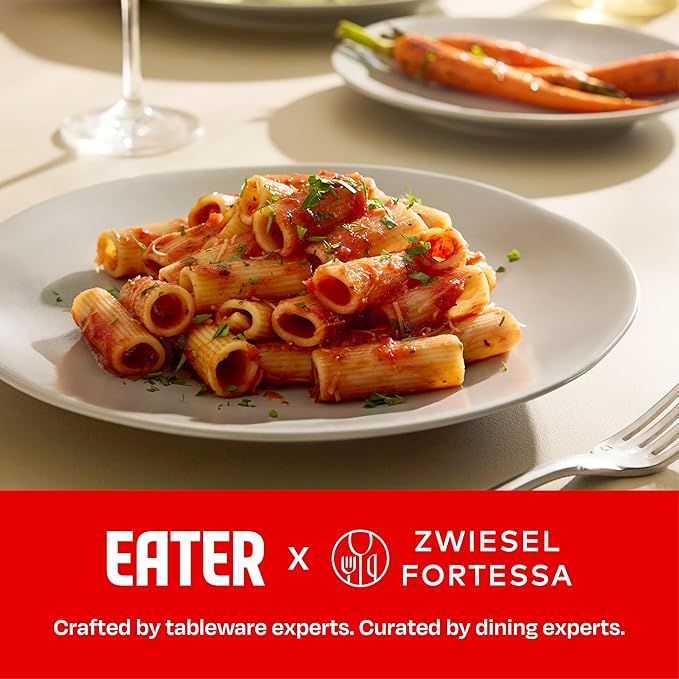 Eater x Zwiesel Fortessa Tempus Stoneware, 16 Piece Dinnerware Set (Service for 4), Smoke