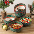 glowworm Christmas Cereal Bowls, 26 Oz Soup Bowls Set of 6 for Kitchen, Bowls Set for Rice, Oatmeal, Dessert, Dishwasher & Microwave safe