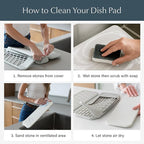 Dorai Home Dish Pad - Collapsable Stone Dish Drying Mat with Diatomaceous Earth for Quick Drying - Ultra Absorbent - Encased in Woven Silicone - Eco-Friendly, Foldable - Large 24.6" x 16.5", Slate
