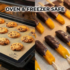 Zulay Kitchen Silicone Baking Mat 2-Pack (16.5"x11.6") – Reusable Nonstick Silicone Baking Sheets for Oven, Pastry, Cookies & More – Easy to Clean, Heat Resistant (Black)