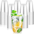 KesaPlan 100 Pcs 16oz Clear Plastic Cups Disposable Wine Cups Round Bottom Stemless Disposable Wine Glasses for Cocktails Birthdays Weddings Party Supplies
