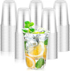 KesaPlan 100 Pcs 16oz Clear Plastic Cups Disposable Wine Cups Round Bottom Stemless Disposable Wine Glasses for Cocktails Birthdays Weddings Party Supplies