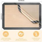 Silicone Baking Mat Set, Non-Stick Reusable Food-Grade Oven Liners, Half Sheet Size 16.54 x 11.62 Inch, Grey, 2 Pack