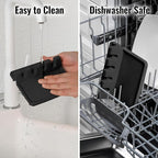 Zulay Kitchen Extra Large Silicone Utensil Rest with Drip Pad for Multiple Utensils - BPA-Free Heat-Resistant Spoon Rest & Spoon Holder for Stove Top - Kitchen Utensil Holder for Spoon - Black